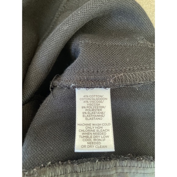 LOFT Wide Leg Cropped Women Pants‎ Career Casual Pockets Black Size 14 - Picture 9 of 11